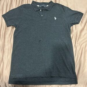 Men’s U.S Polo Assn. Ralph Lauren Collared Shirt Dark Grey Polo Size Small